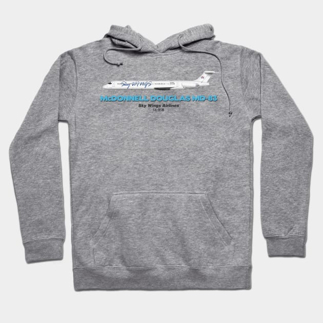 McDonnell Douglas MD-83 - Sky Wings Airlines Hoodie by TheArtofFlying